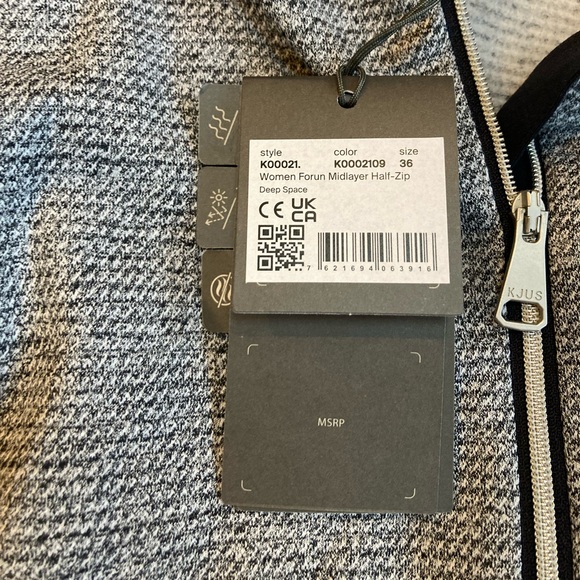 KJUS women’s forun mid layer half-zip, deep space, size 36 - Picture 7 of 12